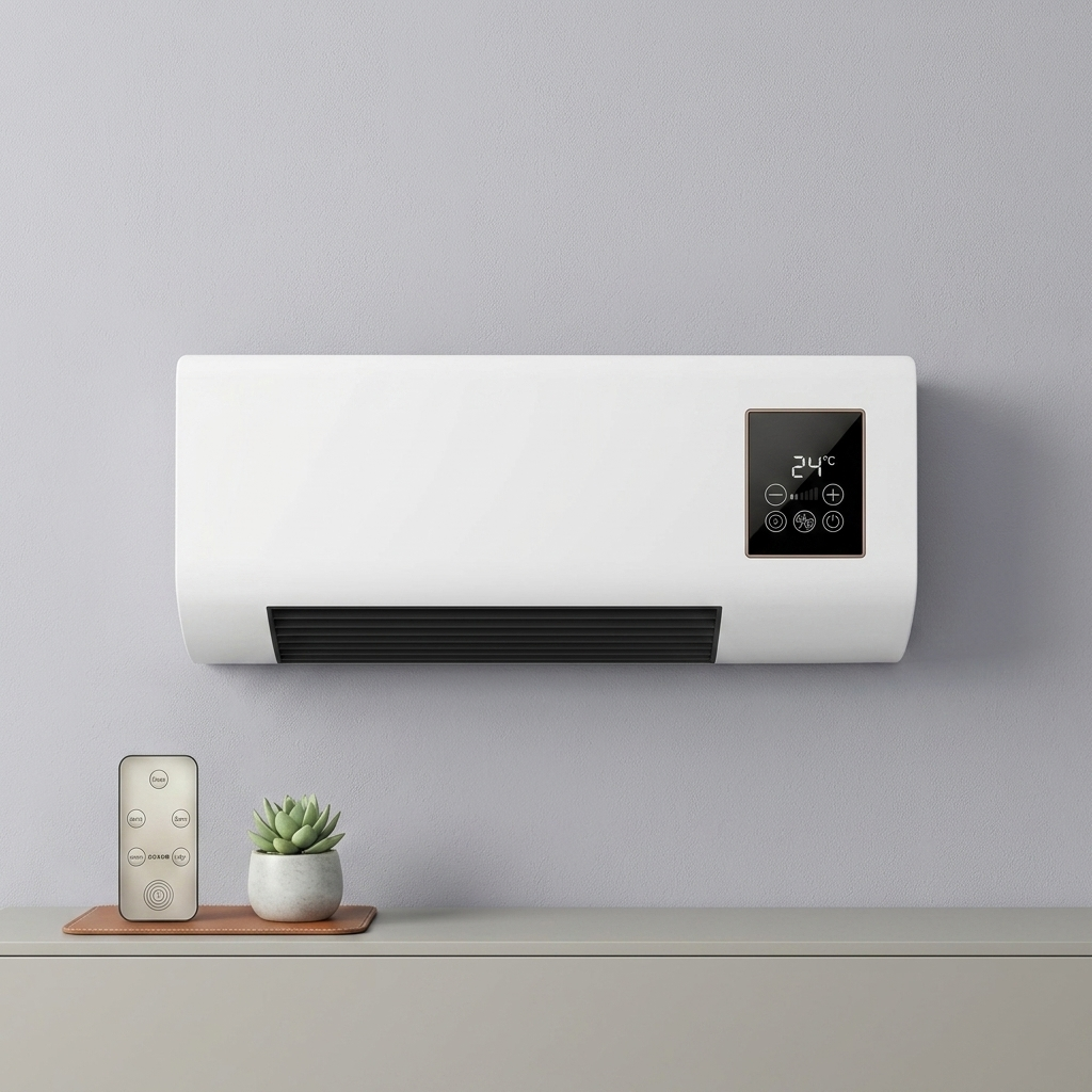 Calefactor y ventilador de pared