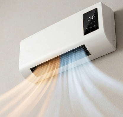 Calefactor y ventilador de pared